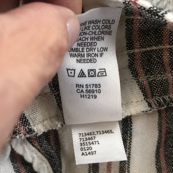 Maurices Womens Pants Medium Striped Wide-Leg Linen Blend Pull On Casual Travel - Picture 9 of 12